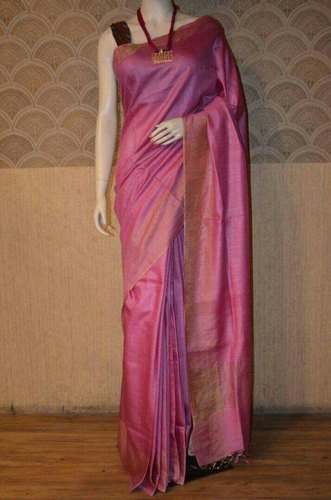 Party wear Tussar Muga Silk Saree by Bhagwandas Retail Pvt Ltd