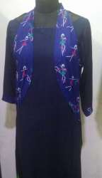 Bold Black Kurti With Printed jacket