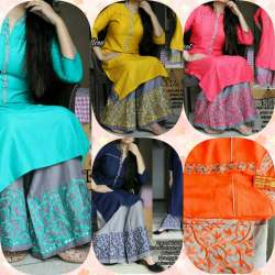 Slub Cotten Plazzo Kurti