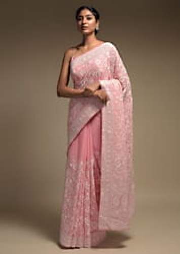 Latest Collection Pink Color Chikankari Saree by Kalki Fashion