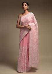 Latest Collection Pink Color Chikankari Saree