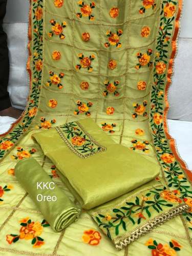 fancy chanderi dress materials