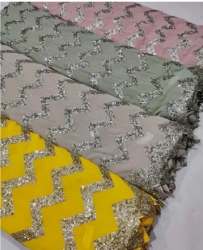 Georgette Big width Embroidered