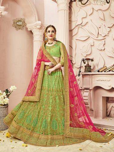 Chanderi embroidery lehenga