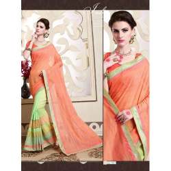Chiffon half half designer saree