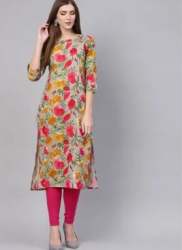 Regular Wear Printed Pink Kurti 