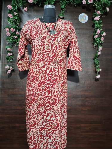 Cotton Batik Printed Kurtis