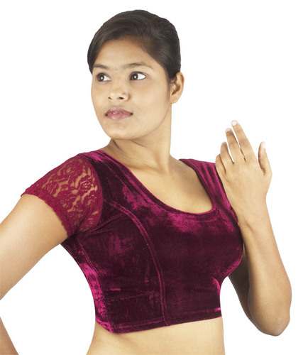 velvet plain blouse