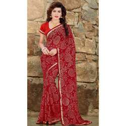 Casual wear Georgette Printed Bandhej Saree