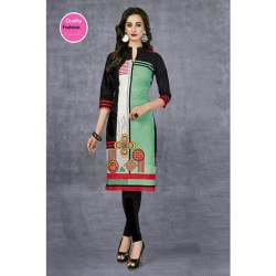 green-red Cotton Kurti