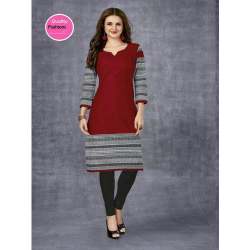 Ladies maroon Cotton Kurti