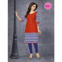 Ladies RED striped Cotton Kurti
