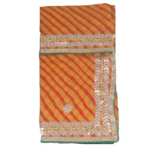 Leheriya Printed Gotta Patti Work Saree