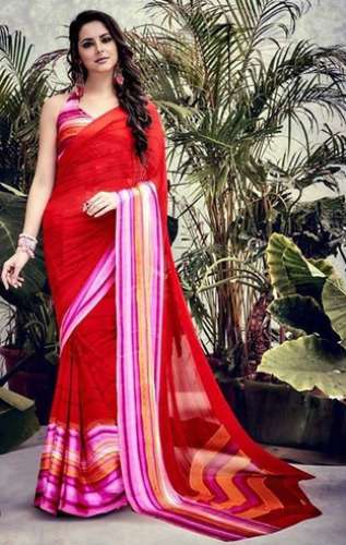 SATIN PATTA PRINTED SAREE