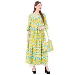 Buy Rayon Printed Kurti By Ortange Brand