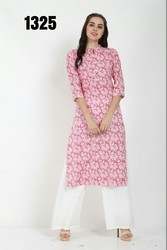 Formal Block Printed Cotton Kurtis