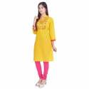yellow-designer-neck-cotton-kurtis