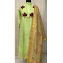 Art Silk Chanderi Long Party Wear Kurti thumb 3