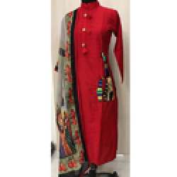 Bangalore Slub Long Straight Pattern Kurti