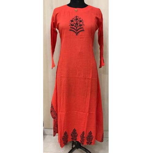 Buy Slub Rayon Long Kurti For Wholesale Price