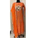 chanderi-kurti-with-gota-patti-work-and-dupatta
