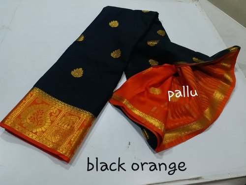 Mysore Silk Butta Chitt Pallu  Saree by Kalakruti Sarees