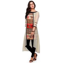 Boat neck printed kurti