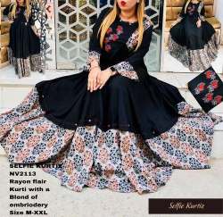 Designer Floor Length Selfie Kurti