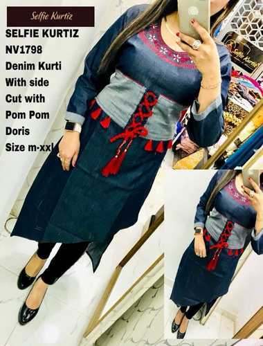 New Arrival Branded Denim Kurti