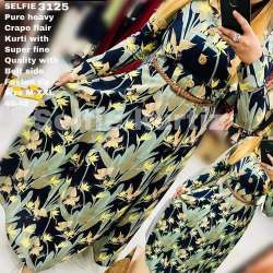 Selfie Floor Length Printed Kurti