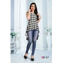 Check Printed Crepe Top