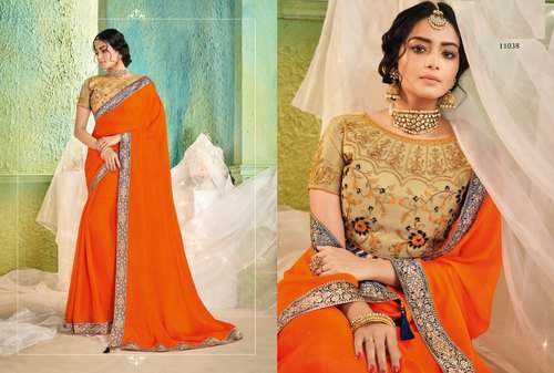 Designer Chiffon Saree by Princy Fashion