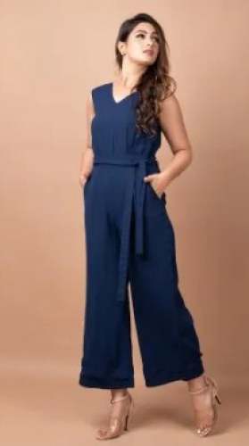 Blue Ladies Full Length Jumpsuit by Annpurna Exim Pvt Ltd