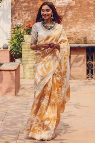 Fancy Linen Cotton Saree