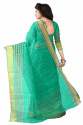 Border Cotton Sarees Light Green thumb 2