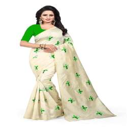 Butterfly Embroidered Zarna Silk Saree