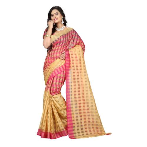 Checks Cotton Silk Saree