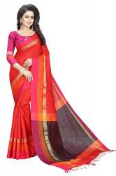 Cotton Contrast Pallu Saree
