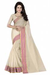 Cotton Sarees Beige 