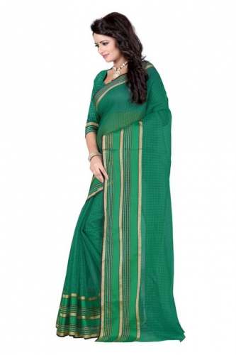 Cotton Sarees Dark Green