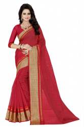 Cotton Sarees Gold Border 