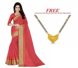 Cotton Sarees light Red