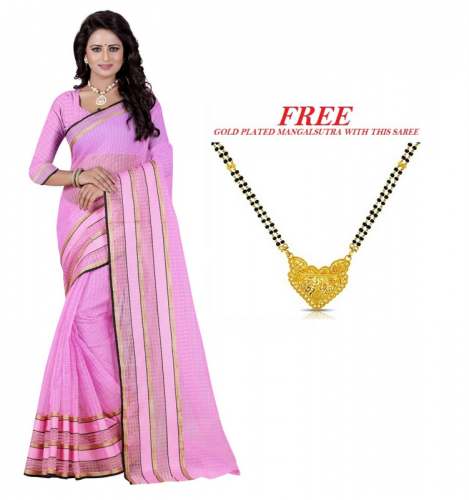 Cotton Sarees With Mangalsutra