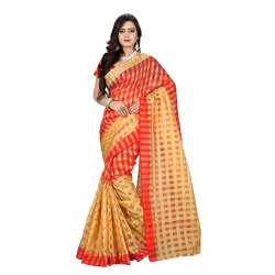 Cotton Silk Chicku Checks Saree