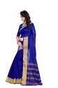 Cotton Silk Pallu Saree Blue Color thumb 1