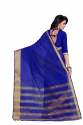 Cotton Silk Pallu Saree Blue Color thumb 2