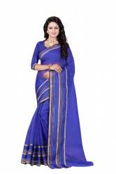 Designer Cotton Sarees Blue