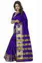 Designer Jacquard Sarees purple  thumb 2