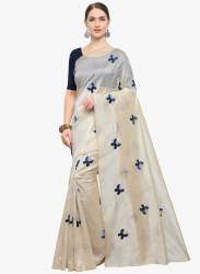 Fancy Butterfly Print Embroidery Saree