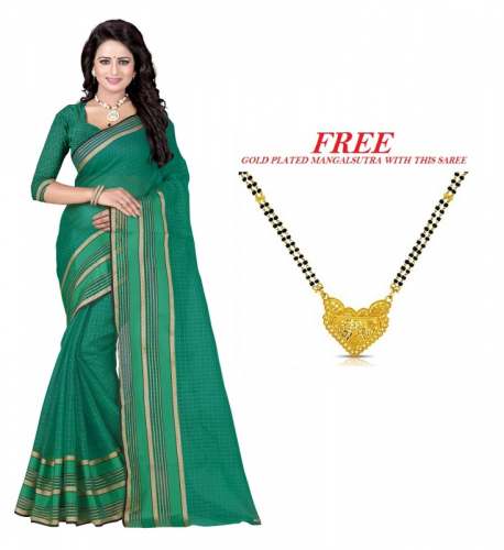 Green Cotton Sarees by Prisha Enterprise